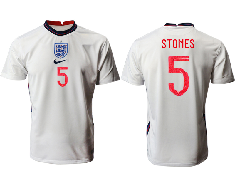 Men 2021 European Cup England home aaa version white #5 Soccer Jersey->england jersey->Soccer Country Jersey